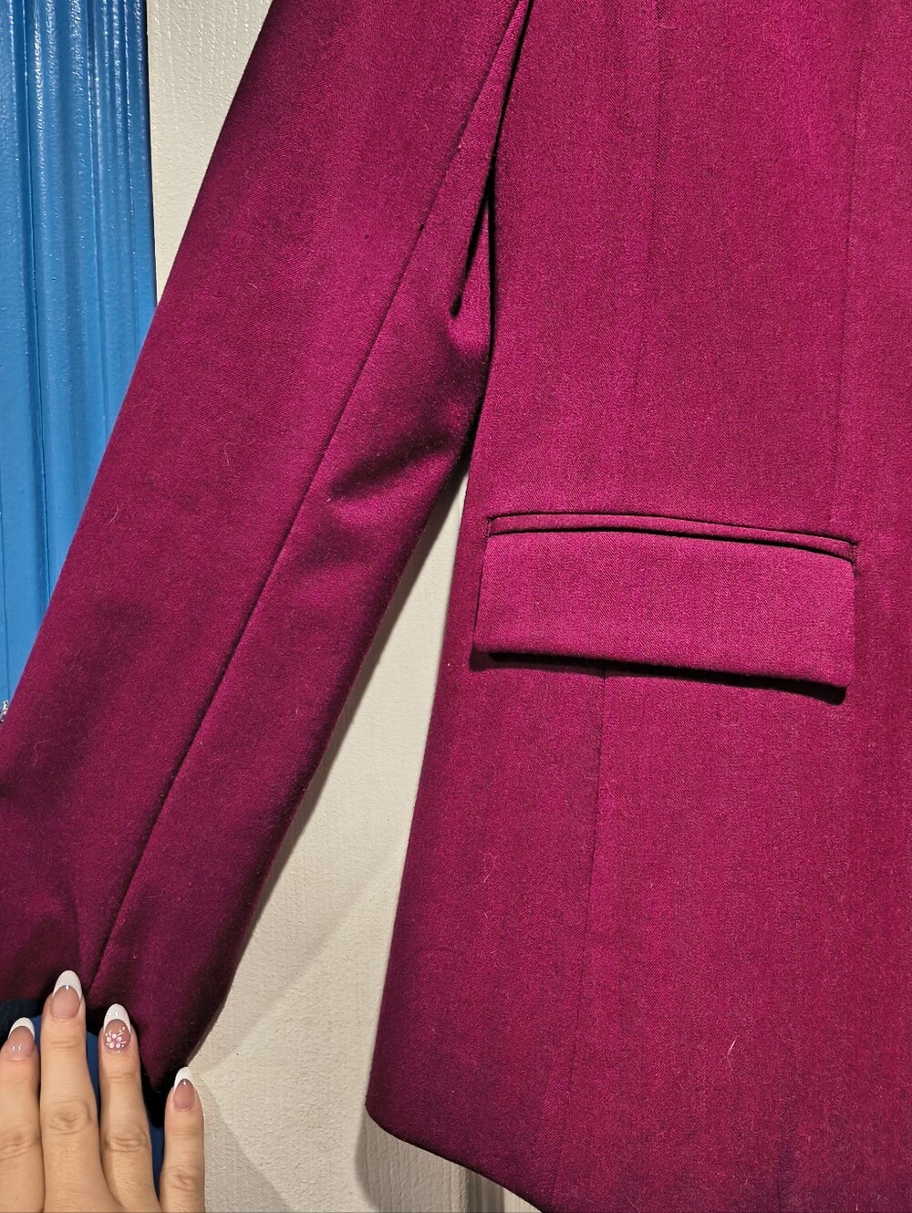 Banana Republic Long and Lean Single Button Blazer Magenta Berry Purple Size 4 - Picture 12 of 16